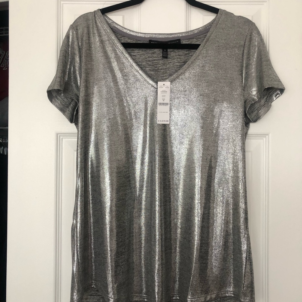 White House Black Market Shimmer Tee